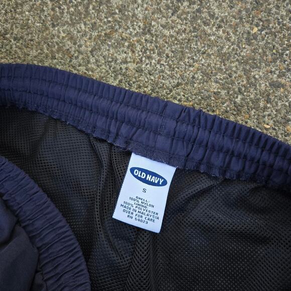 Vtg Y2k OLD NAVY Rubber Logo Patch Cargo Pocket Baggy Windbreaker Pants Small - Picture 5 of 7